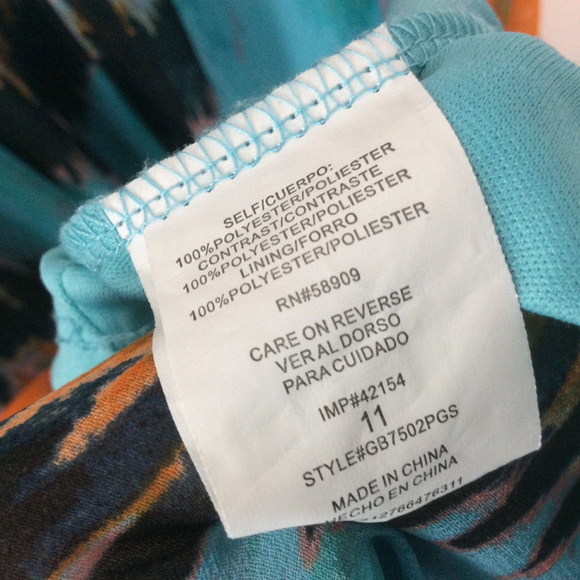 🦋Gianni Bini Flowy Teal Orange Maxi Dress 11 - Picture 8 of 8